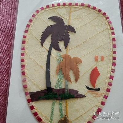 葉脈+麥秸畫藝術書簽(手工制作七八十年代出口創匯產品)